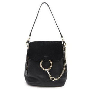 Chloe Faye Backpack Leather Suede black Shoulder Bag